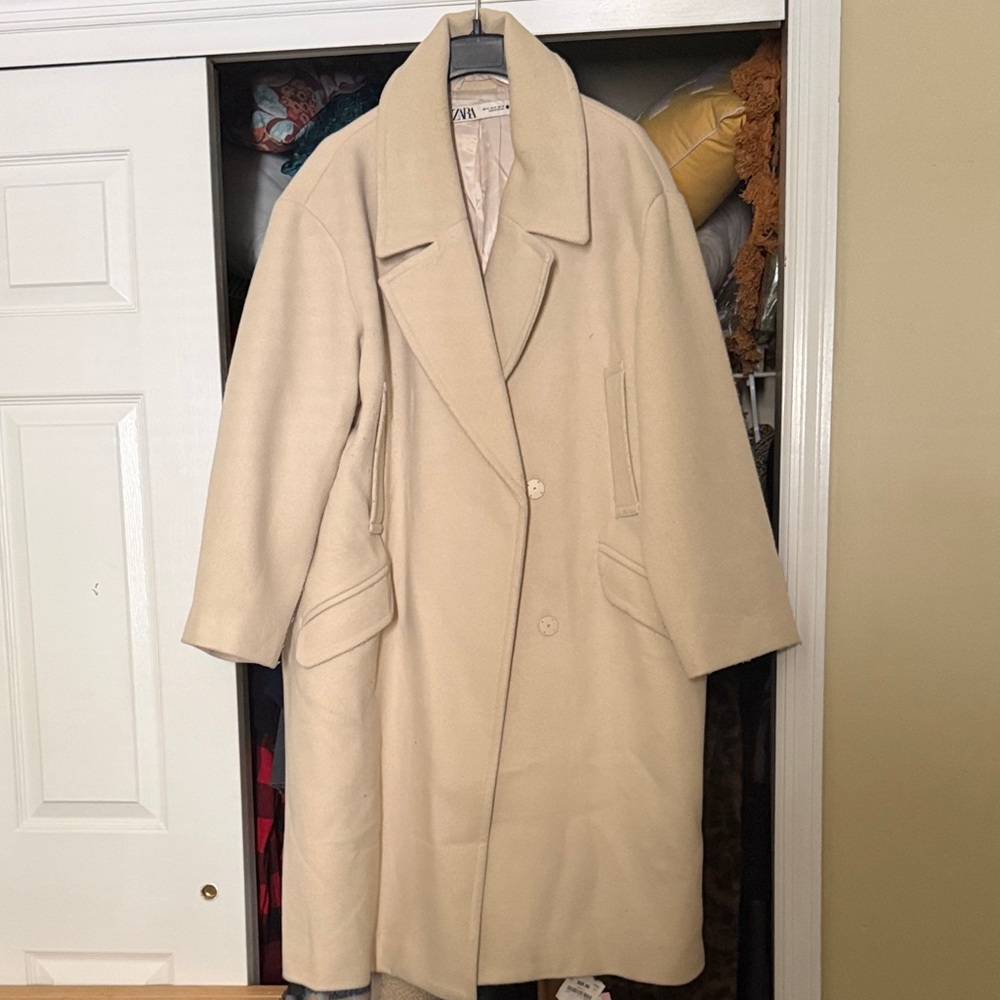 Zara Cream Trench Coat for Women